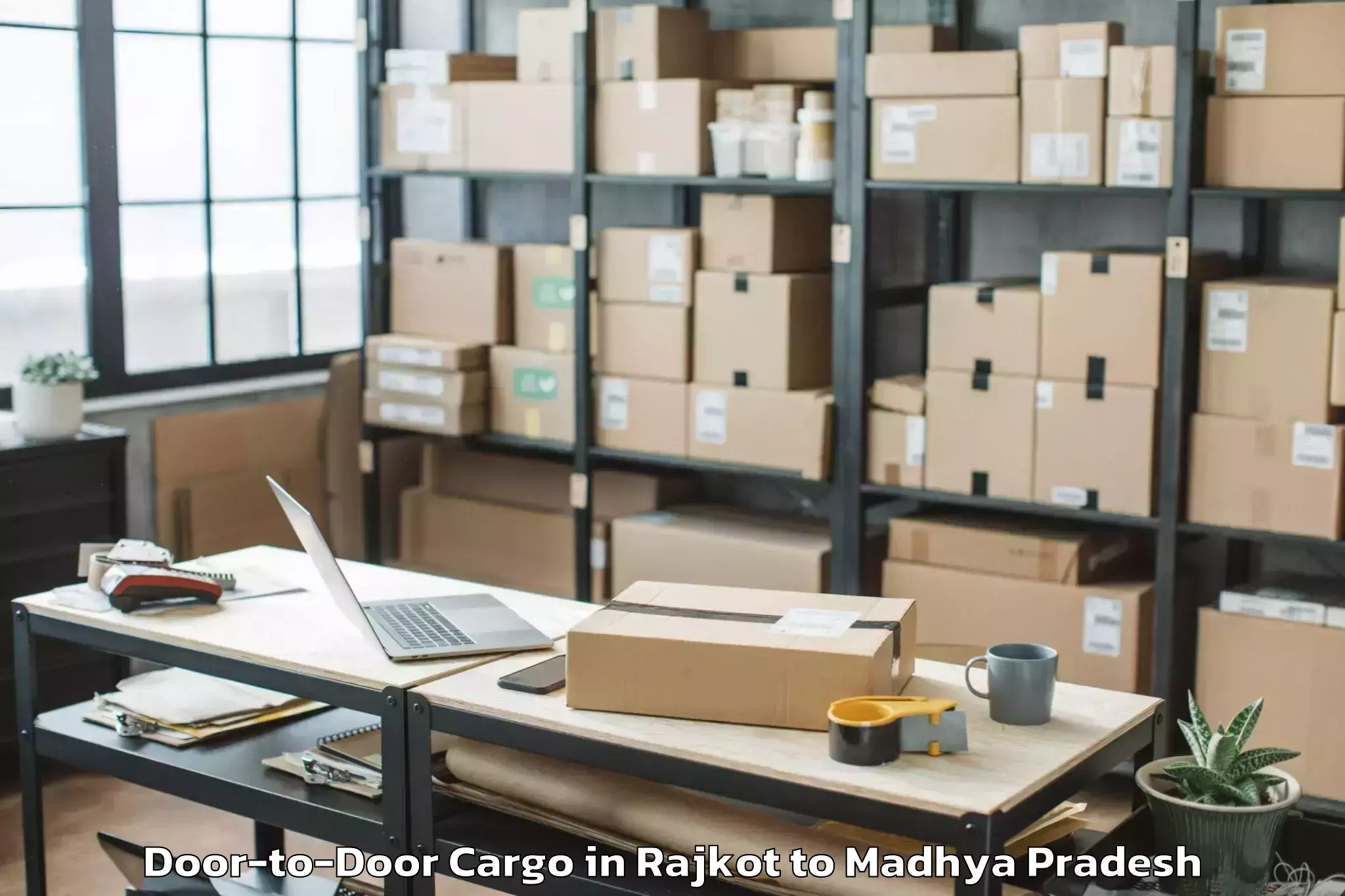 Book Rajkot to Ghugri Door To Door Cargo Online